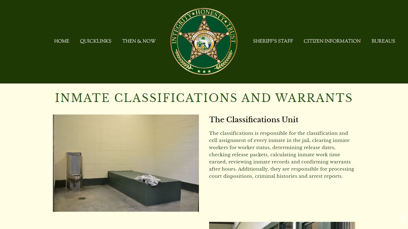 INMATE CLASSIFICATION AND BOOKING - Marion County Sheriff's Office