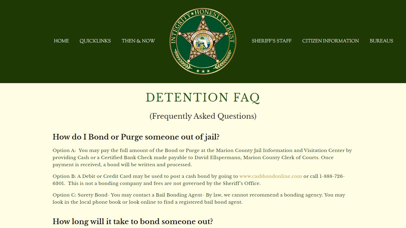 Detention FAQ — Marion County Sheriff's Office